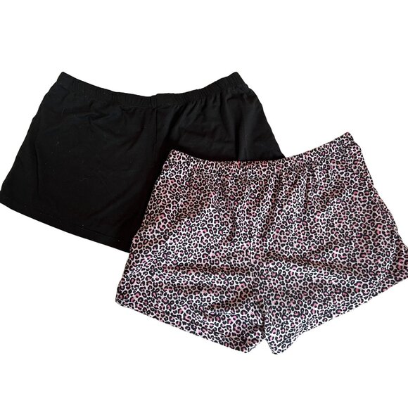 Fabulous Pajama Shorts Bundle Women's Size S Black Leopard Print Pj Bottom - Picture 2 of 3